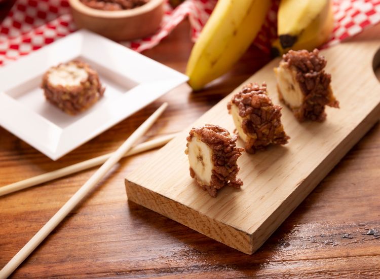 Recette Sushi croustillant à la banane et riz soufflé au chocolat